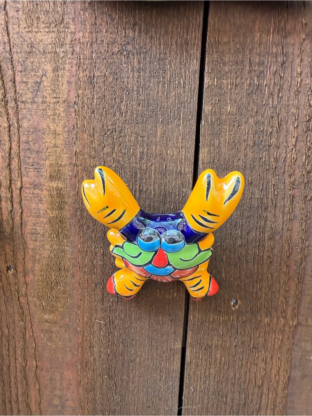Colorful Talavera Orange Crab Wall Decor